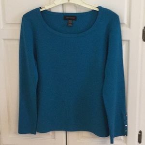 Cable & Gauge Teal Rib Knit Top Like New